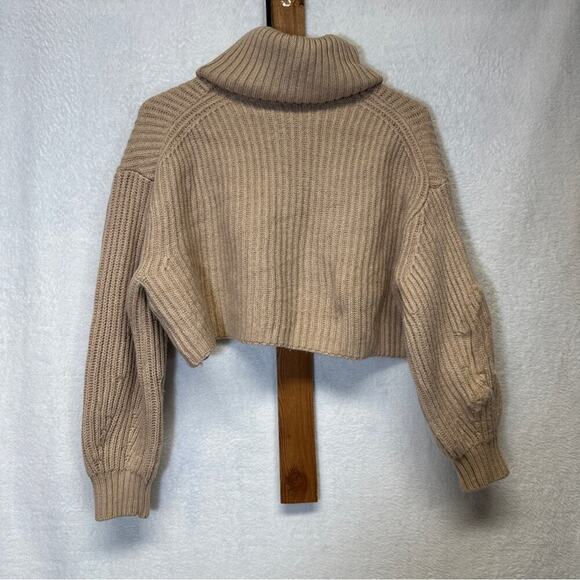 Aritzia Babaton Guell Wool‎ Long Sleeve Turtleneck Cropped Sweater Size XS - Picture 6 of 12